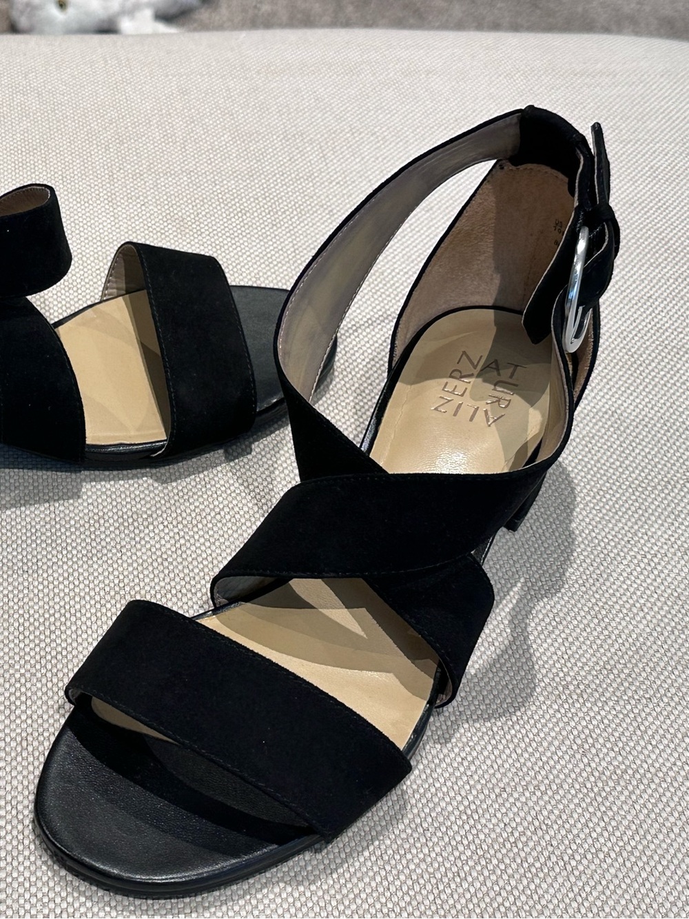 NATURALIZER size 10 Black Dress Ankle Amelia Sandals Adjustable Buckle Strap NEW - Picture 10 of 11